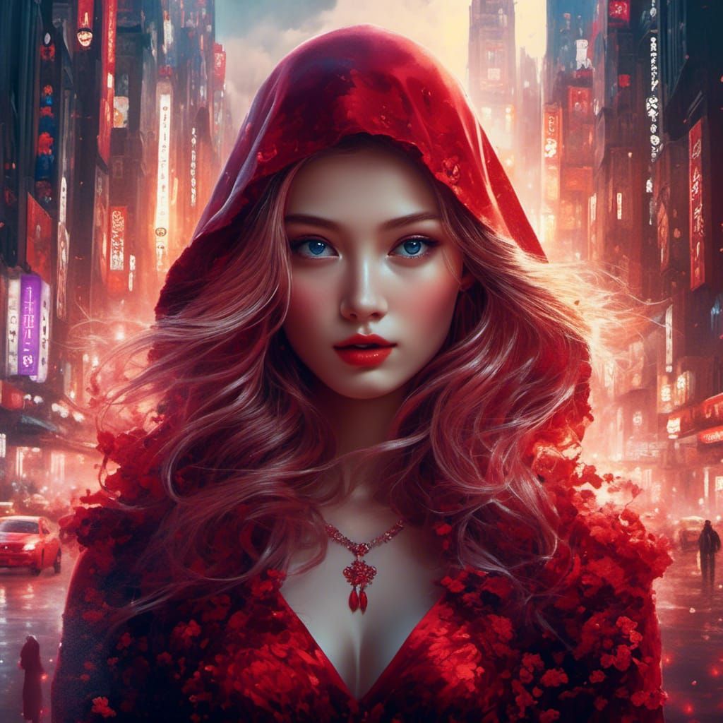 Lady in Red: AI Generated Portrait