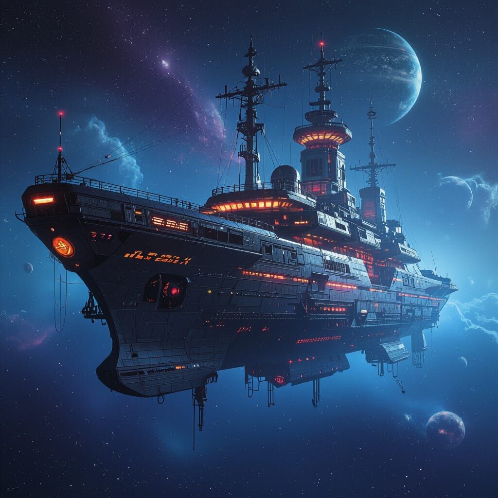 Lost Ship Drifting Through Galaxy