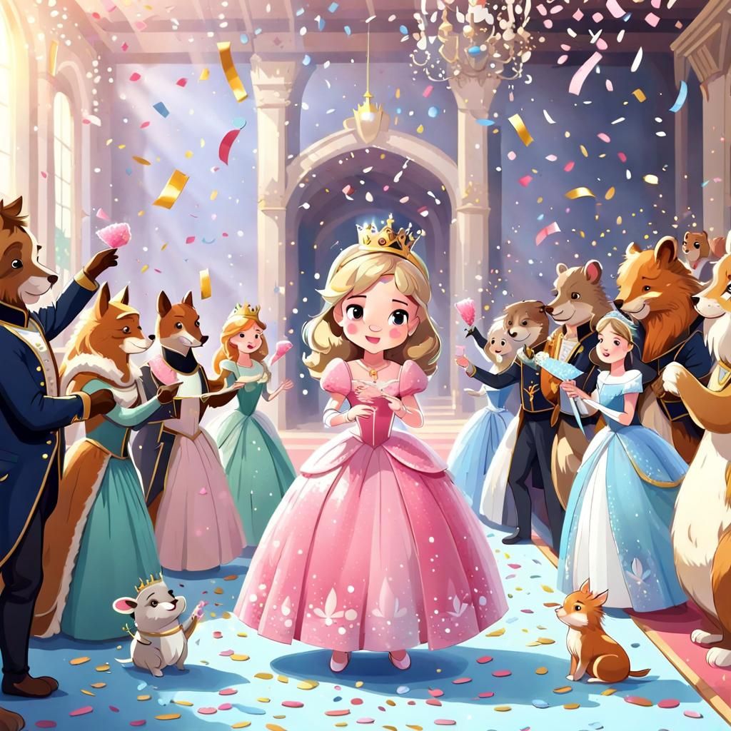 Magical Royal Party with Confetti-Throwing Animals