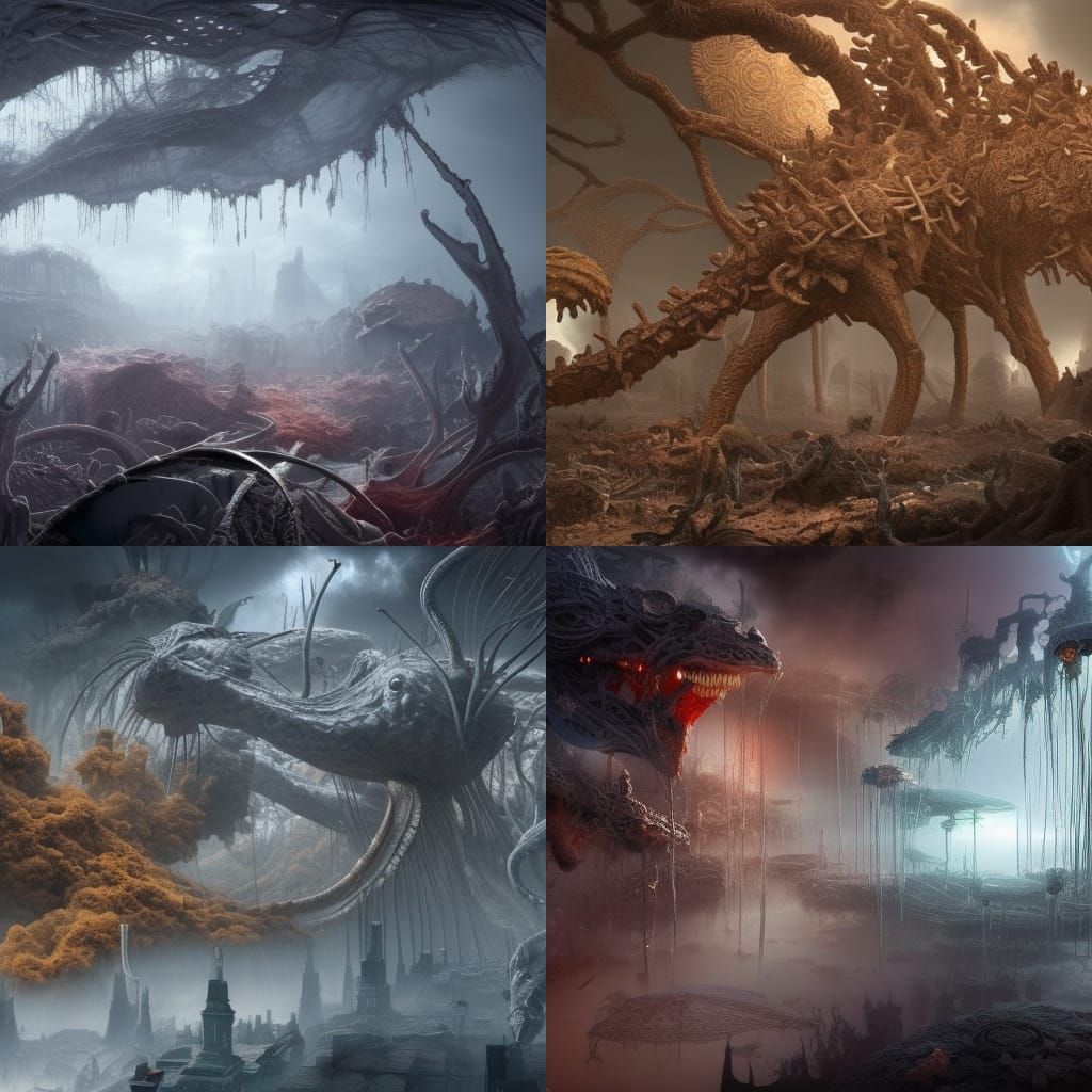 Primordial Pathogens and the Flu Virus: Digital Matte Painti...