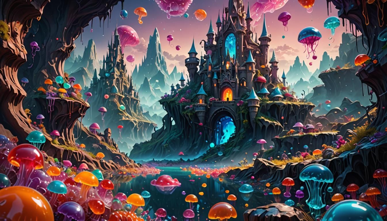Colorful Jelly World Concept Art in 8K