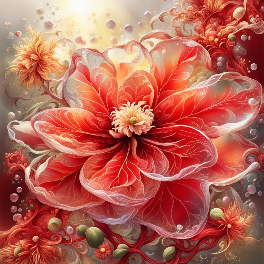 Breathtaking Ruby Red Clematis in Perfect Composition