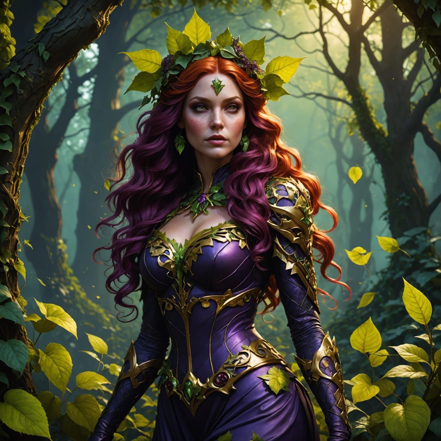 Poison Ivy Goddess in Dark Fantasy Style