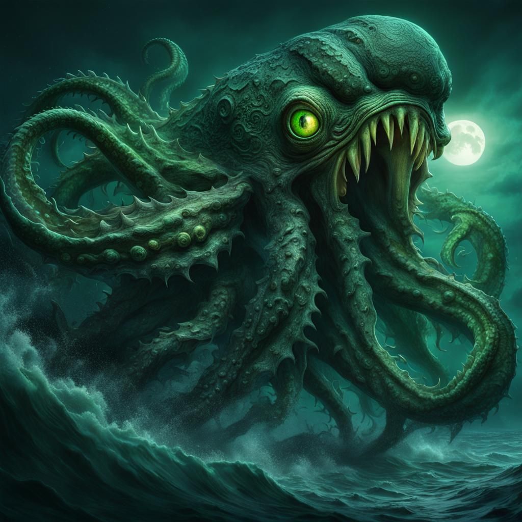 Cinematic Kraken Leaps from the Deep Ocean