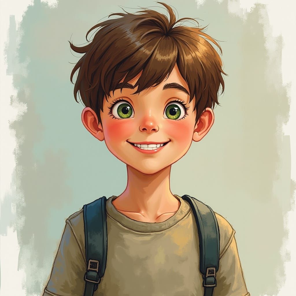 Youthful Joy in Vibrant Brushstrokes