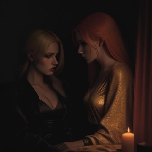 Intimate Candlelight Portrait in Film Noir Style