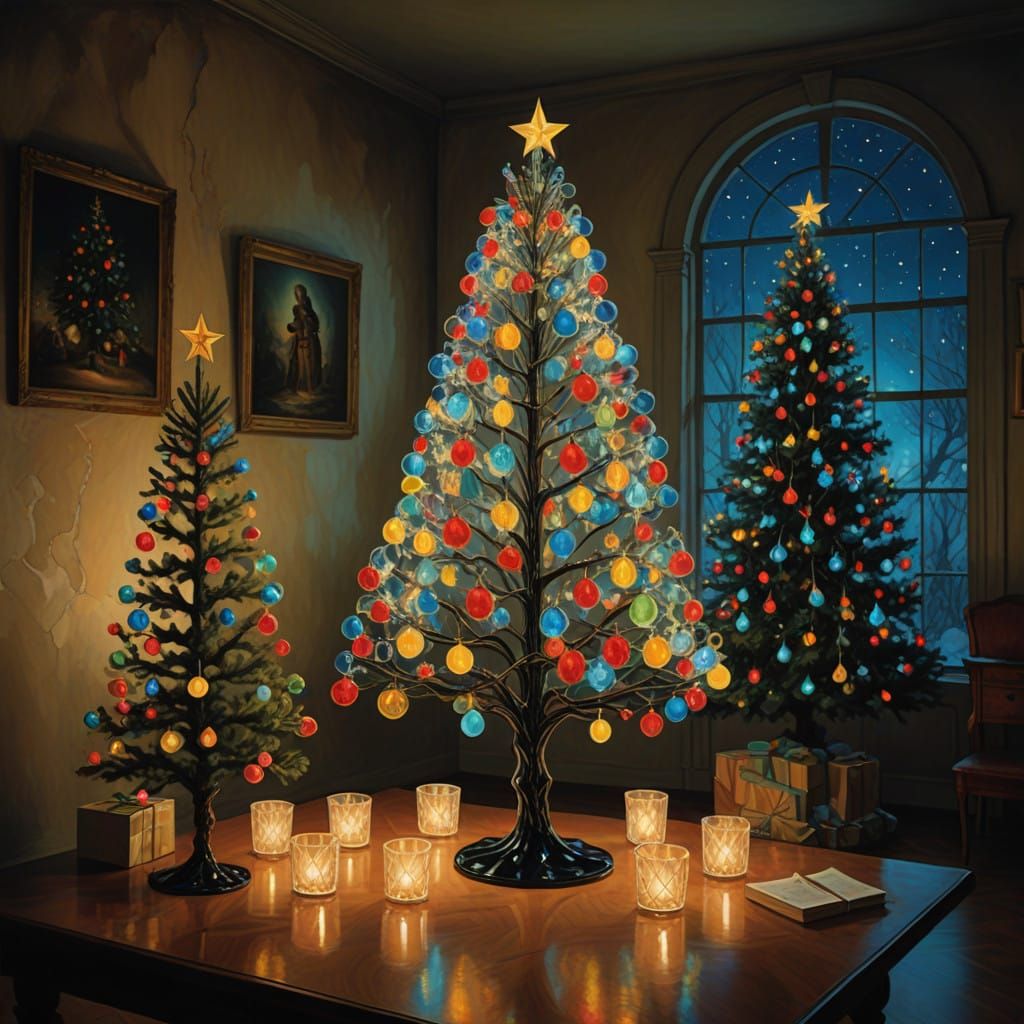 Ethereal Christmas Wonderland in Dreamlike Surrealism