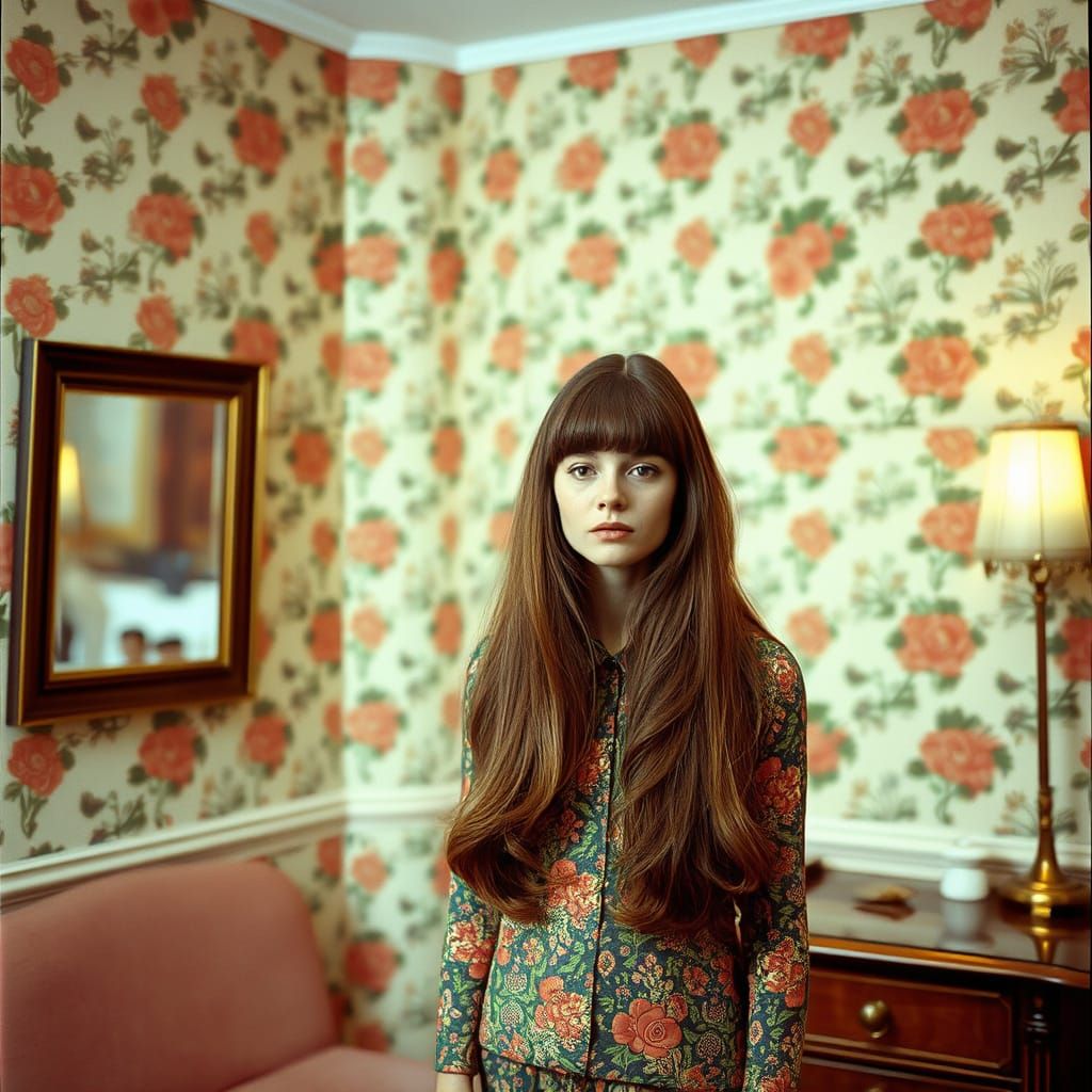 Retro Woman in 1960s-Inspired Room