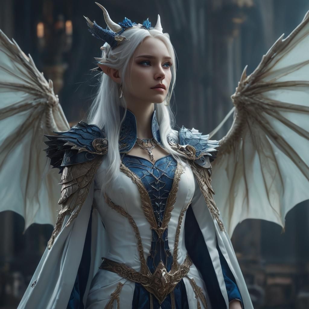 Dragon Queen Portrait in Dark Fantasy Style