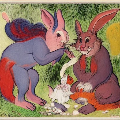 Troll and Rabbit Transformation: Whimsical Animation