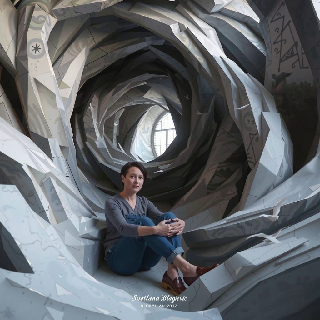 Surreal Sculpture Collage with Mythological Creatures