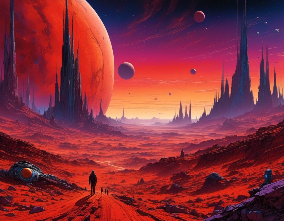 Mars in Orbit: Hyper-Realistic Space Art