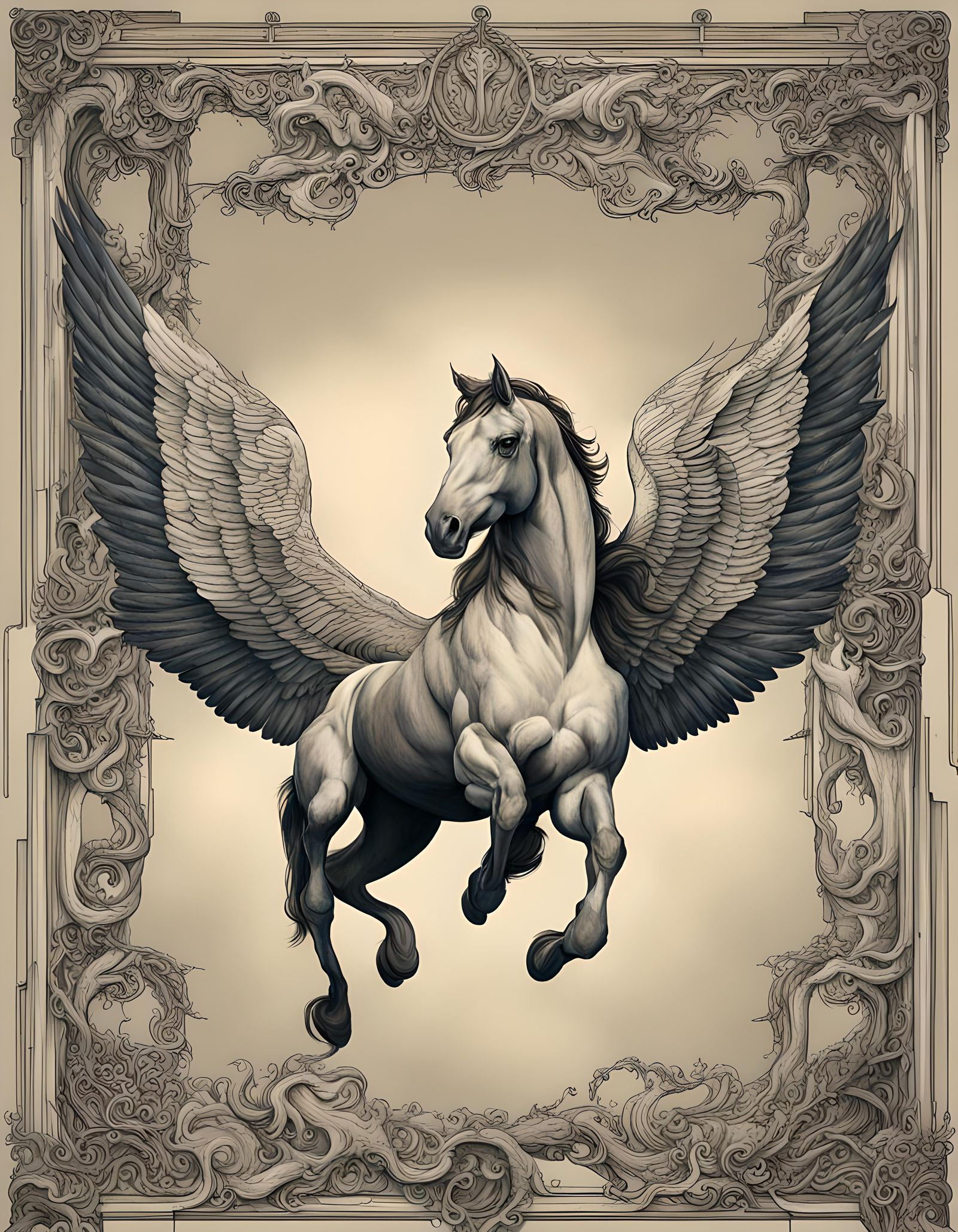 Majestic Pegasus in Flight