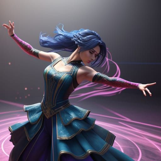 Woman Dancing in Cinematic 3D Render