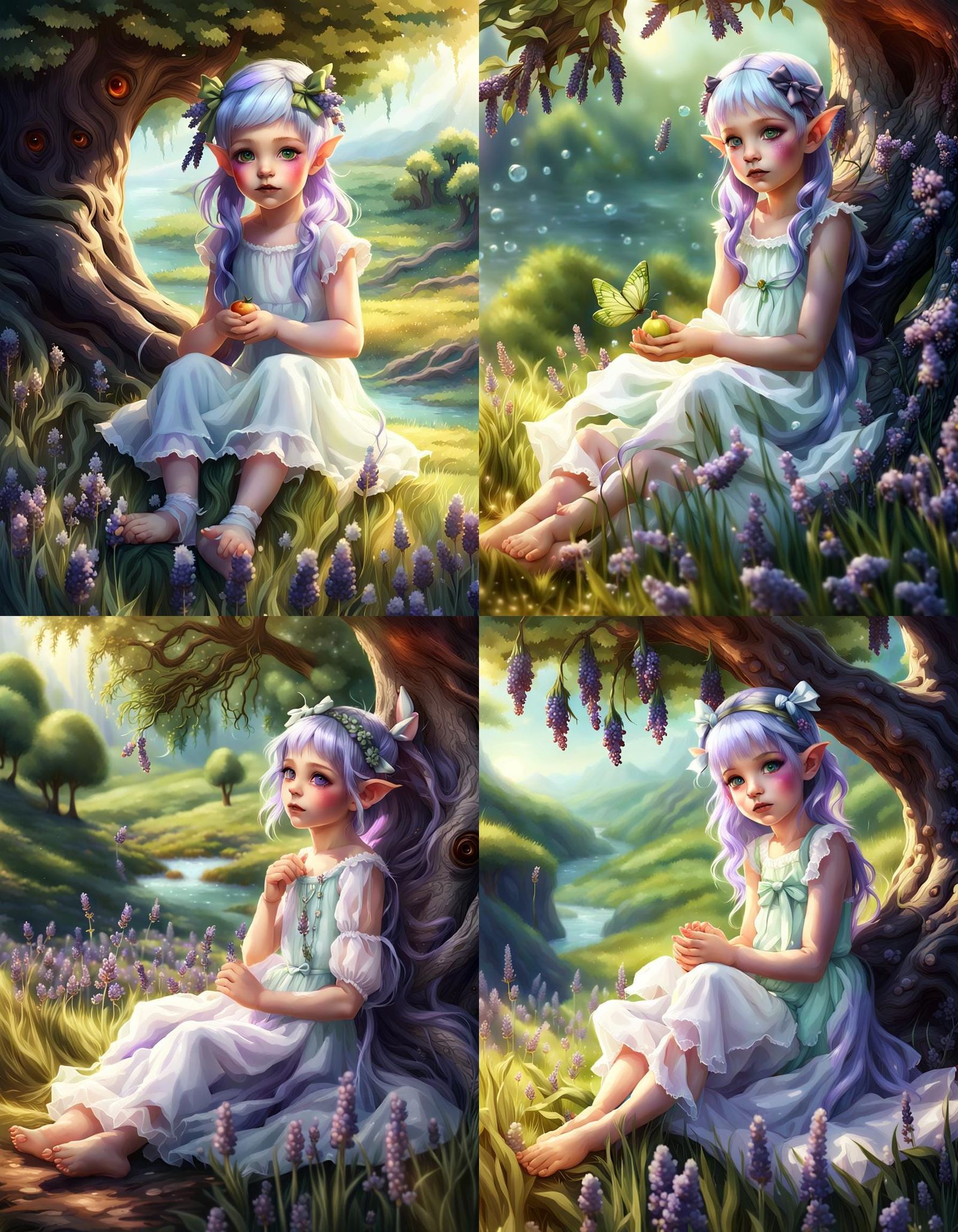 Ethereal Elfin Baby in a Lush Landscape