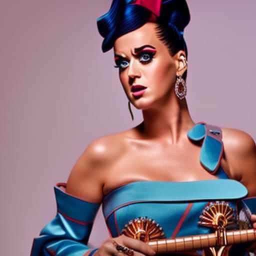 Katy Perry as Punchline in Hyperrealistic Style