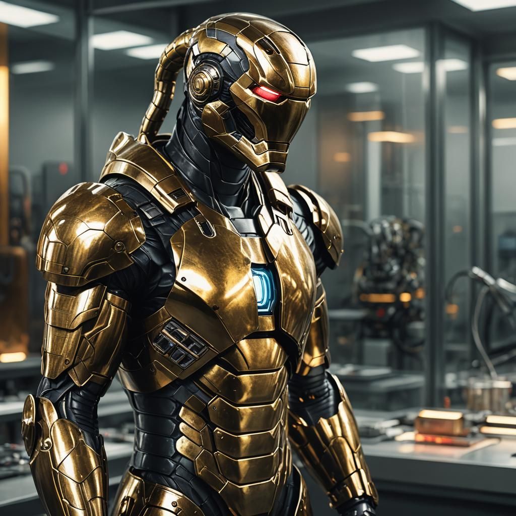 Snake as Iron Man in Laboratory: Concept Art