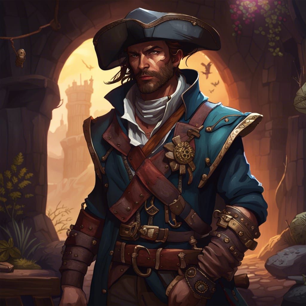 Archaeologist Rogue Portrait in Detailed Matte Painting