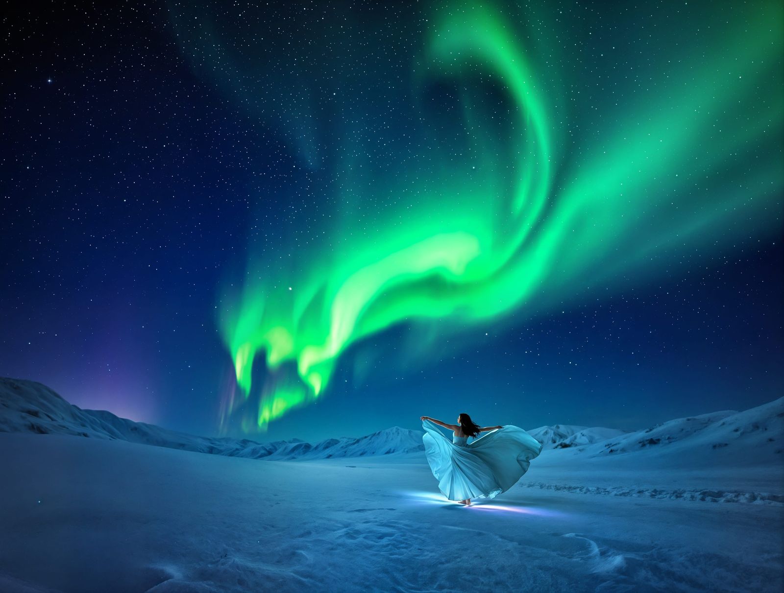 Ethereal Dance beneath the Northern Lights
