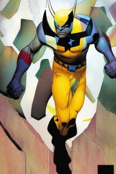 Wolverine Superhero Portrait in Comic Book Art Style