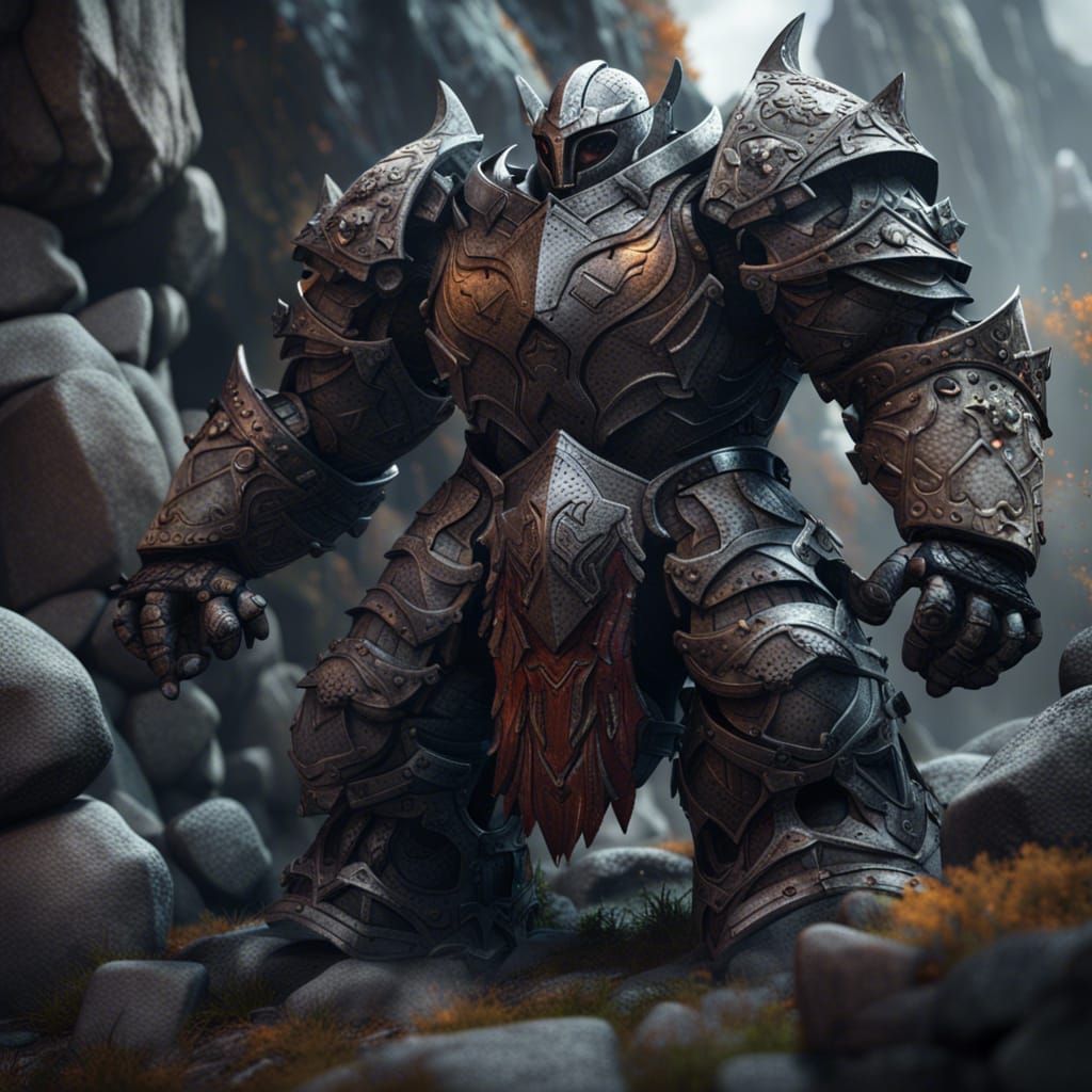 Runic Rock Knight Fantasy Concept Art