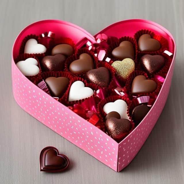 Valentine's Day Heart Shaped Chocolate Box