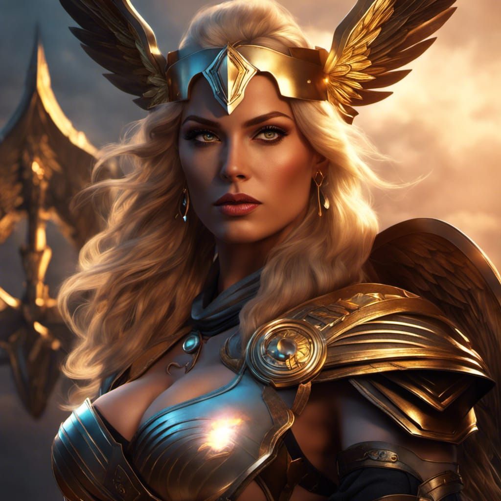 Valkyrie Portrait in Dark Fantasy Style