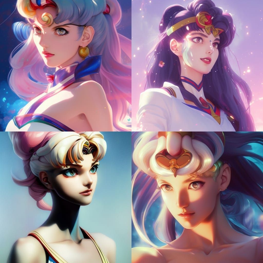 Sailor Moon Portrait in Hyperdetailed Style