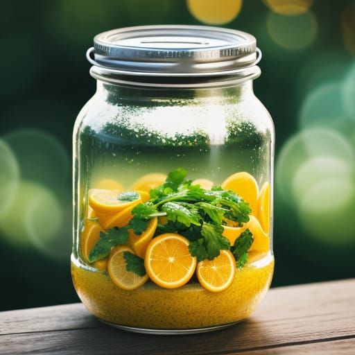 Fresh Glurtney in a Jar with Vibrant Lemons