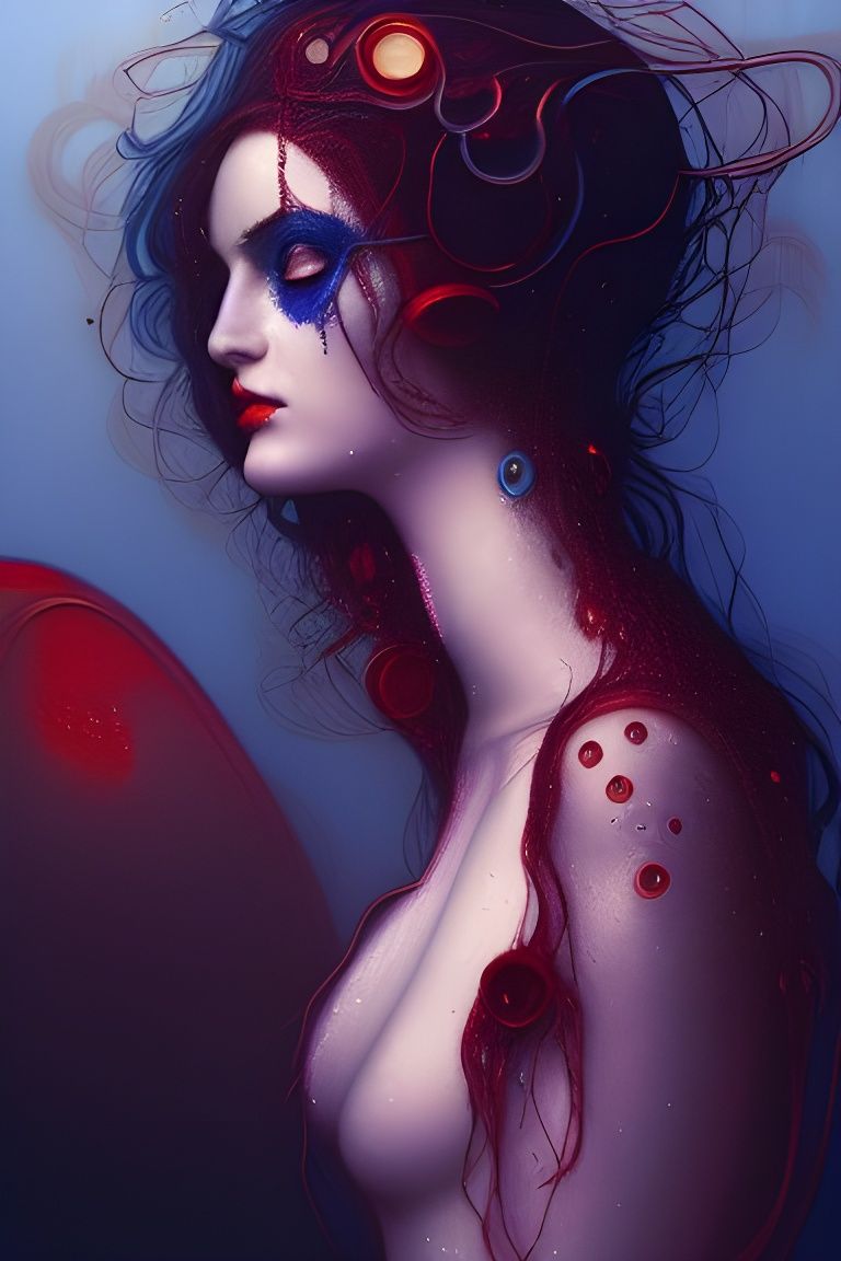 Mystique: Woman in Shower, Detailed Cinematic Art