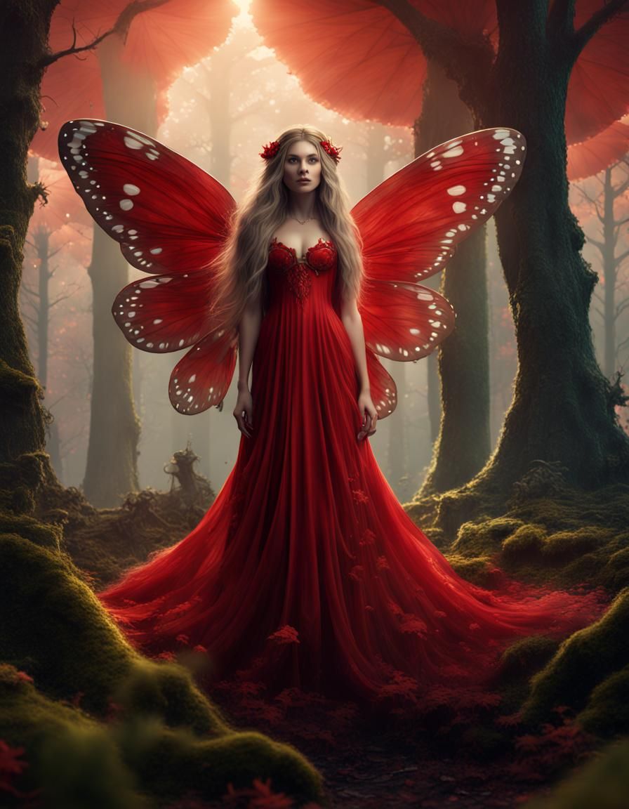 Beautiful Fairy in Fly Agaric Forest