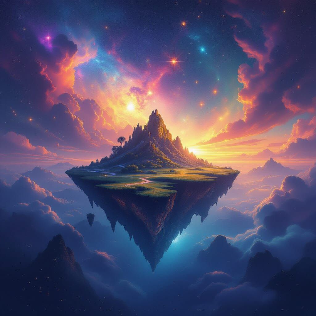 Otherworldly Island Floats in Cosmic Nebula