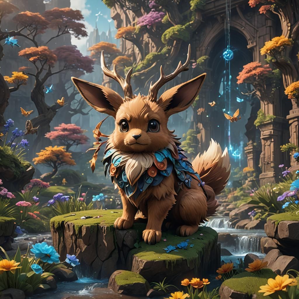 Detailed Eevee Matte Painting in Deep Color