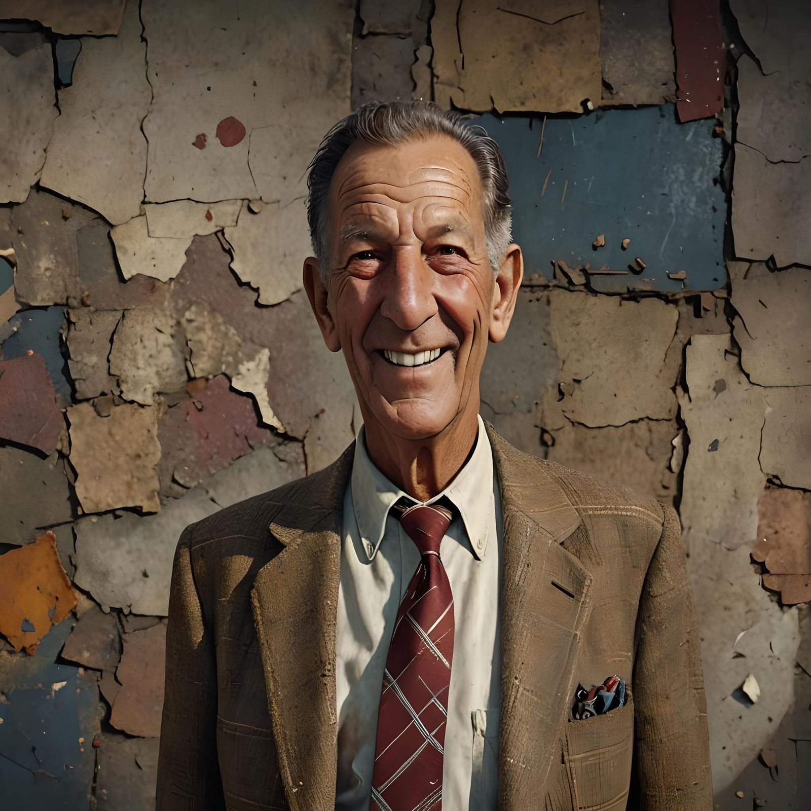 Jack Klugman Smiling, Detailed Matte Painting