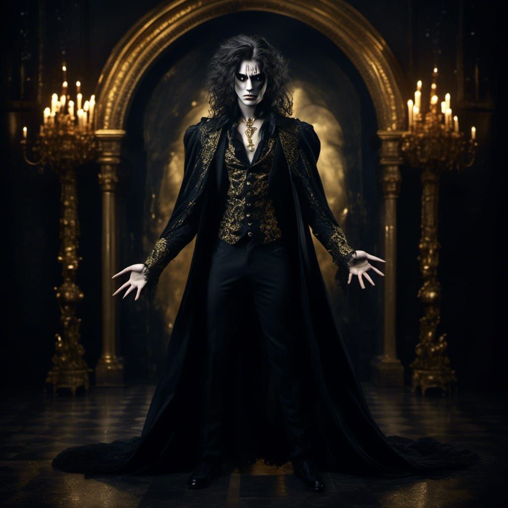 Dynamic Vampire Portrait in Victorian Style