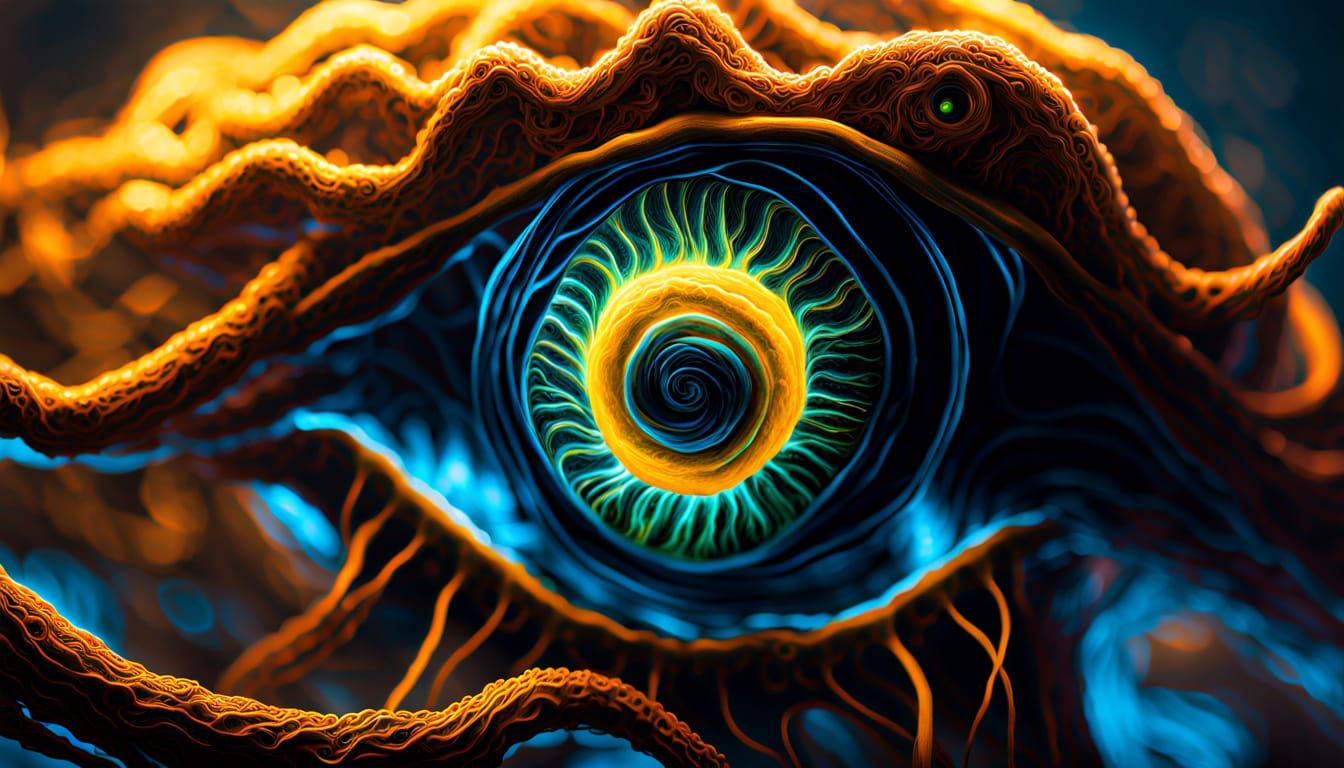 Surreal Bioluminescent Parasite in Expressionist Oil Paintin...