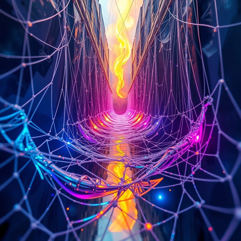 Ethereal Energy Bridge of Light and Glass