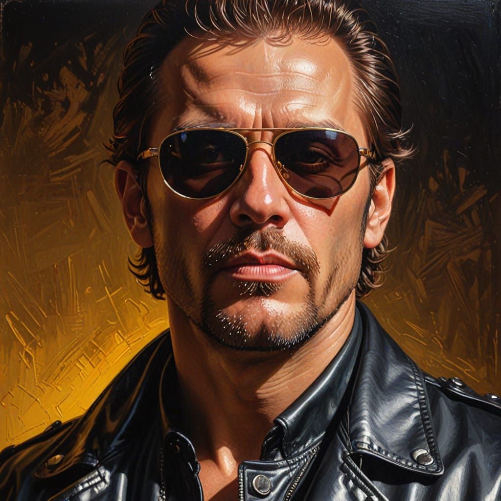 Vibrant Portrait of Cool Dad in Baroque Pop Art