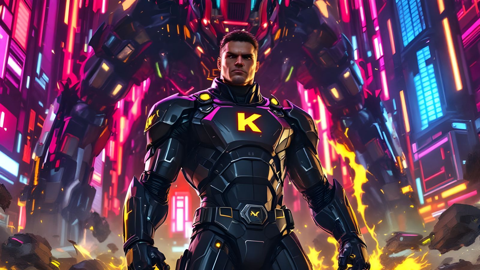 Cyber Superman Battles Big Tech in Futuristic Metropolis