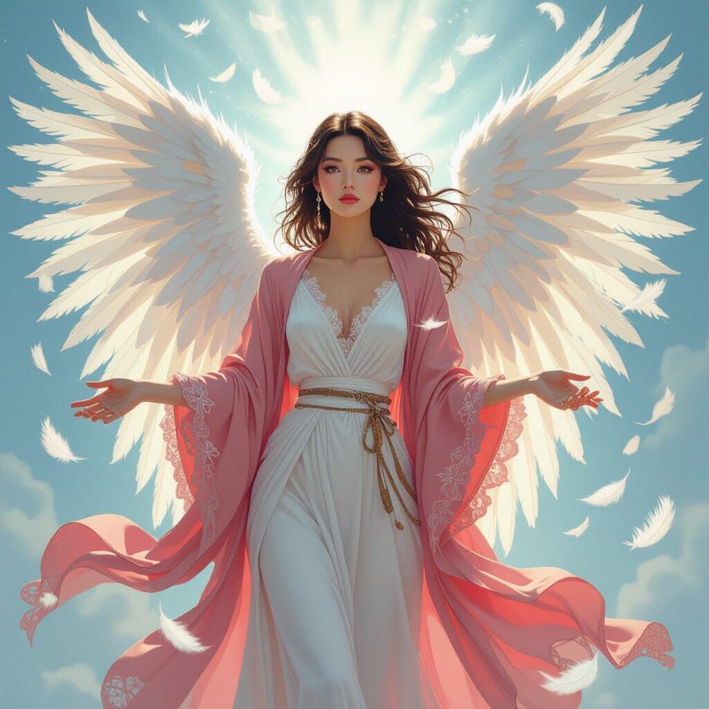 Ethereal Angel in Pop Surrealist Style
