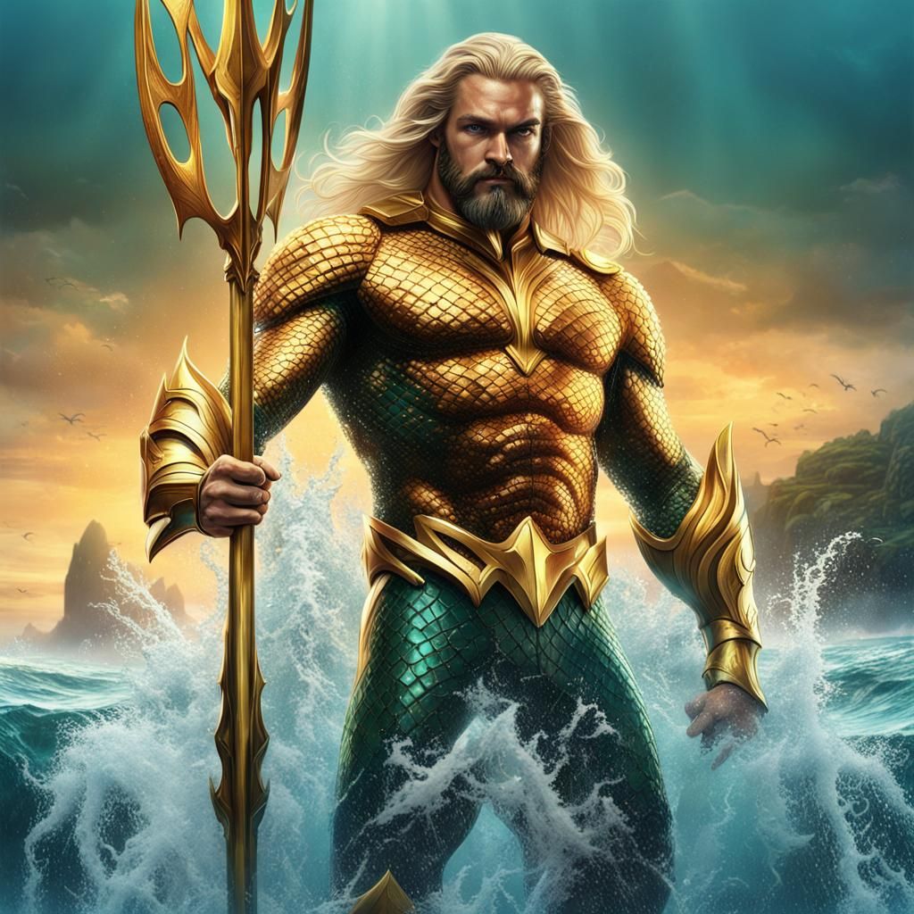 1970s Fantasy Aquaman, Detailed Matte Painting