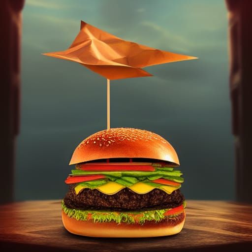 Cat-shaped Burger: Detailed Fantasy Concept Art
