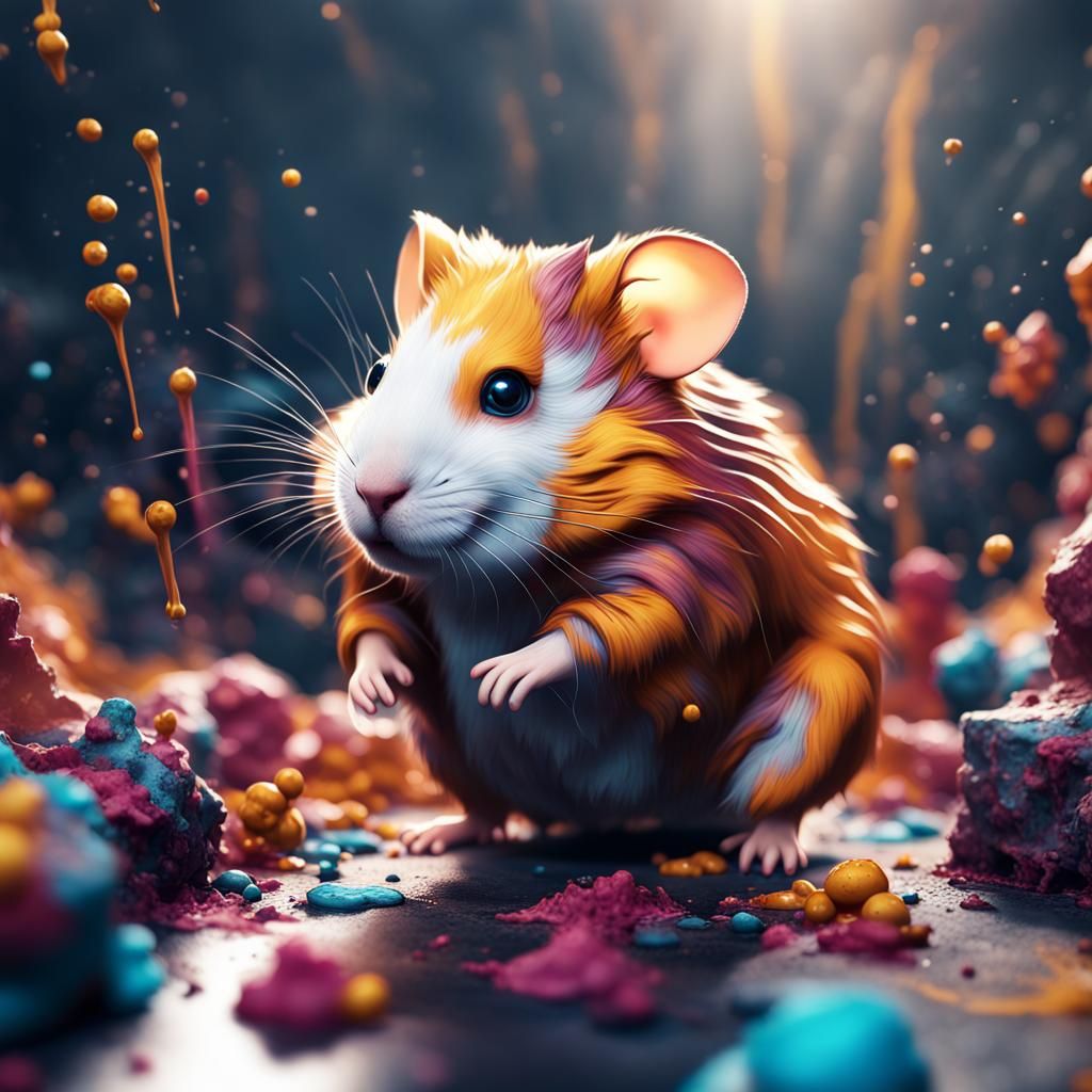 Fantastical Ink Splatter Art in Deep Color