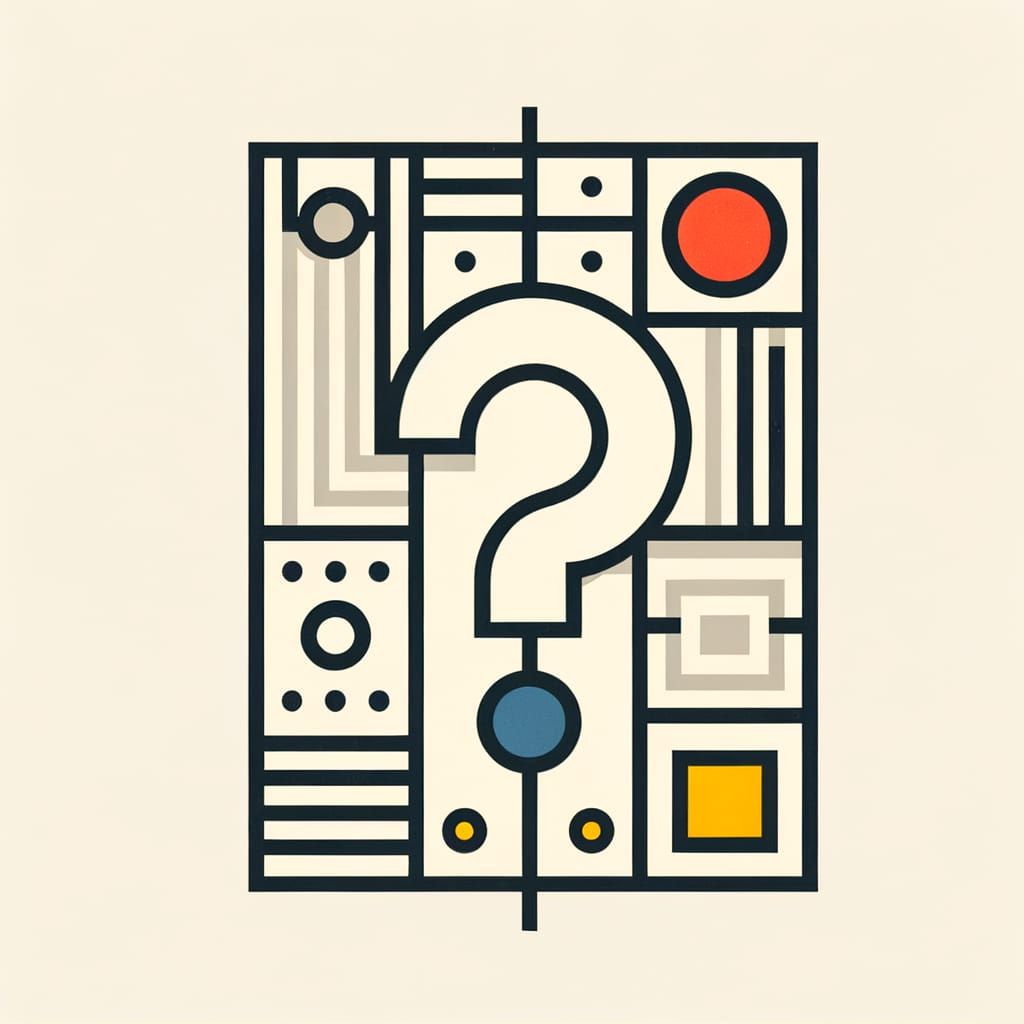 Bauhaus Style Question Mark in Geometric Shapes