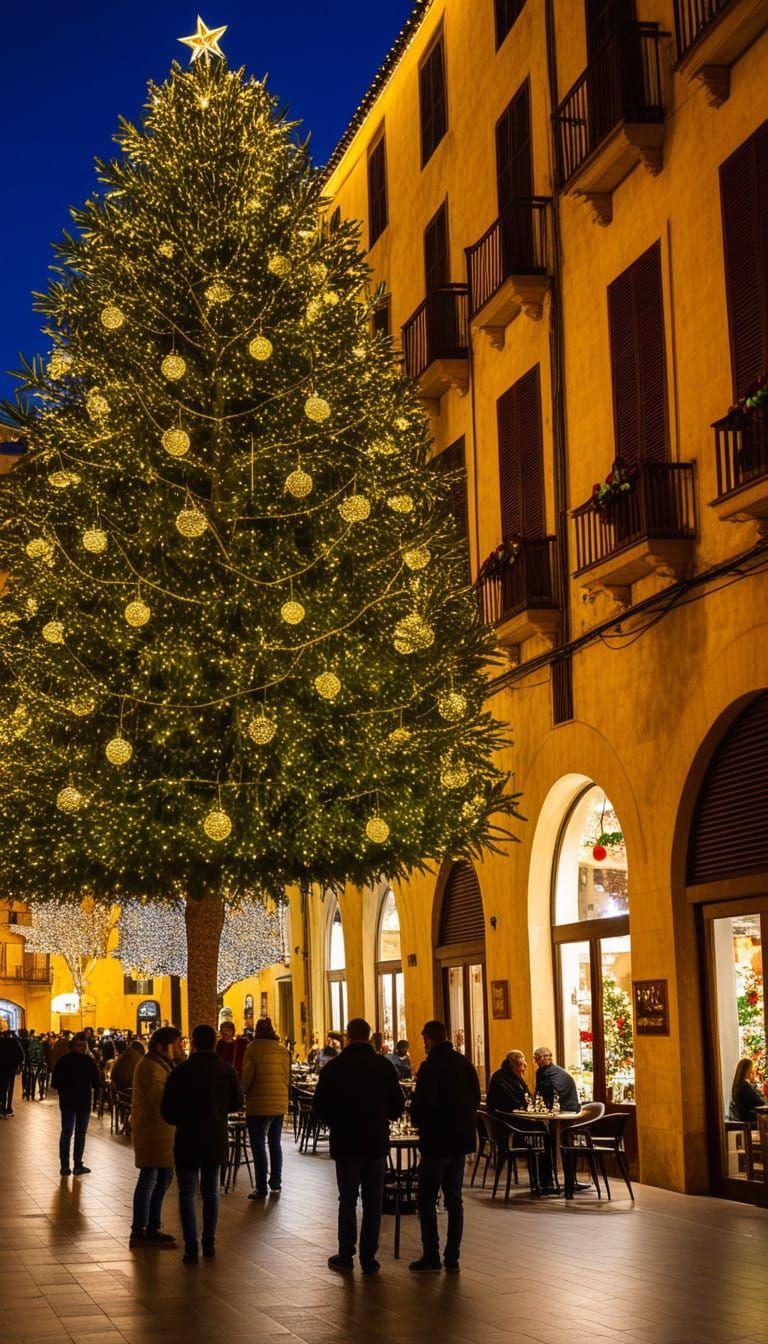 Whimsical Winter Night in Palma, Majorca