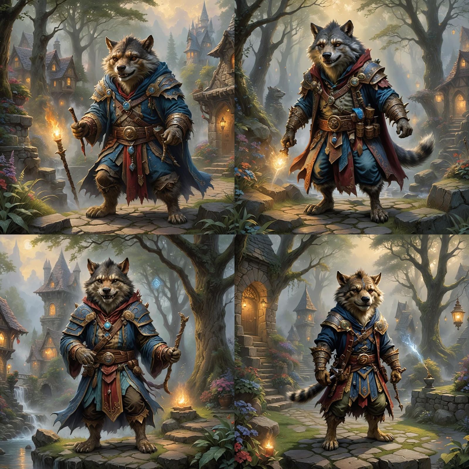 Friendly Gnoll Mage in Ethereal Fantasy Style