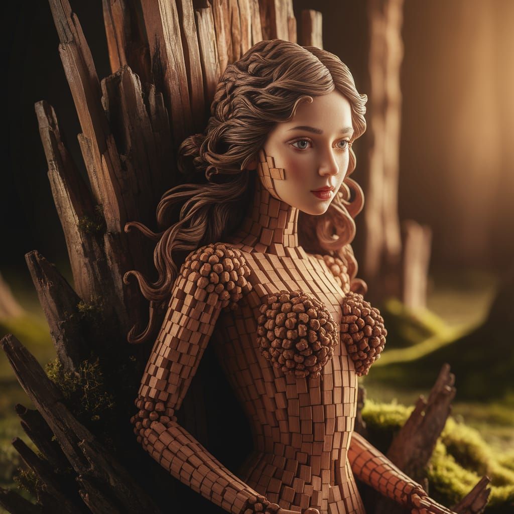 Wooden Woman: Breathtaking Organic Sculpture in Forest