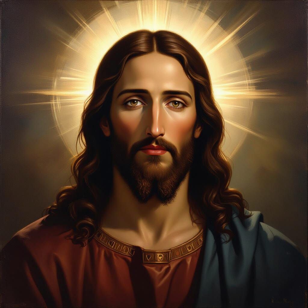 Serene Jesus Christ Portrait in Renaissance Style