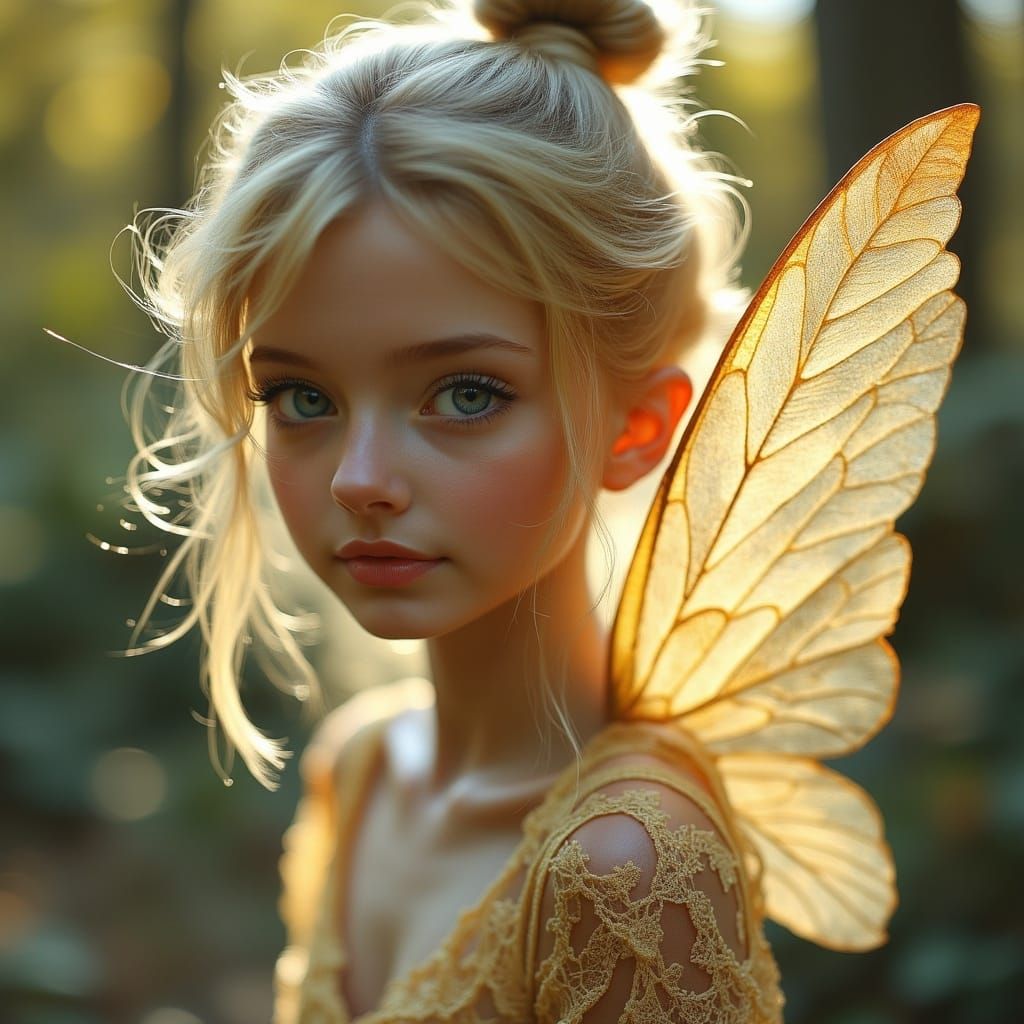 Photorealistic Tinkerbell in Whimsical Fairy Pose