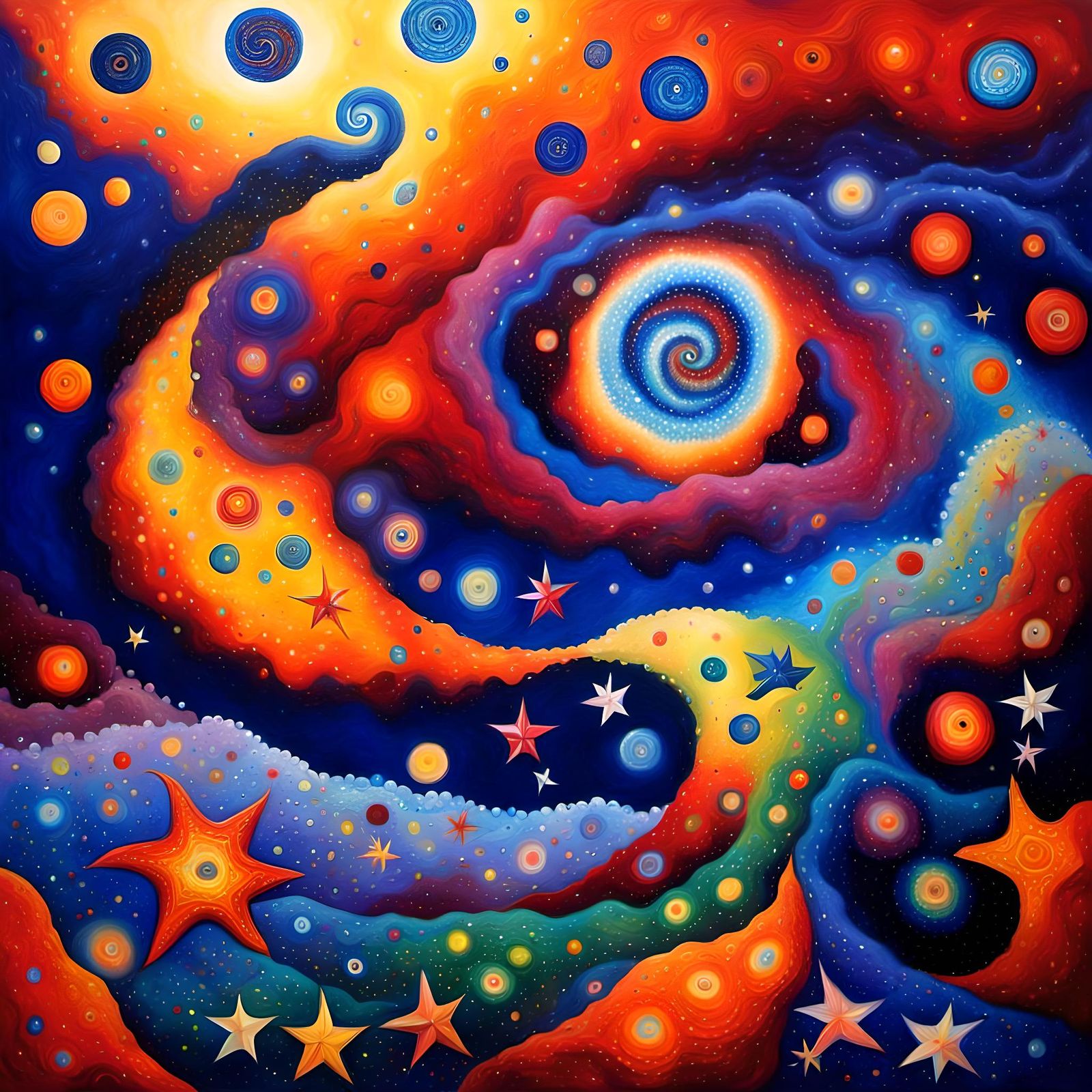 Dreamtime Star Nursery in Vivid Impasto Style